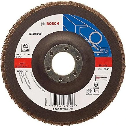Bosch Professional X551 Expert for Metal Fächerschleifscheibe gerade K40, 125x22.23mm, 1 Stück