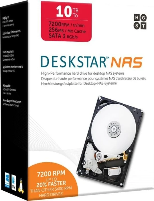 HGST Deskstar NAS 10TB, 24/7, 512e / 3.5" / SATA 6Gb/s