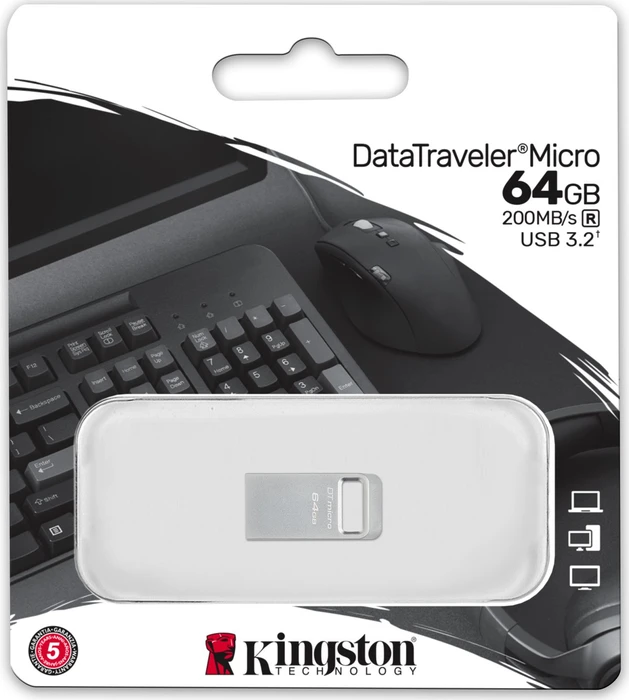 Kingston DataTraveler Micro G2 64GB, USB-A, USB 3.2 Gen 1×1