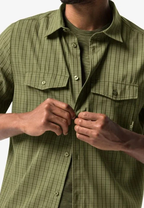 Jack Wolfskin Thompson Hemd kurzarm bay leaf check (Herren)