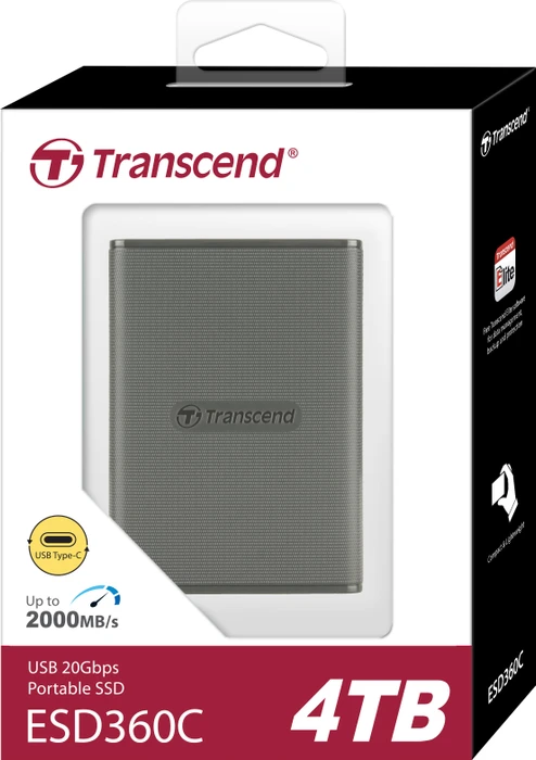 Transcend ESD360C Portable SSD, 4TB, USB-C 3.2