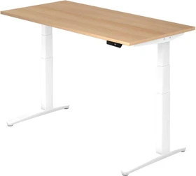 Hammerbacher Ergonomic Aktiv XBHM16 elektrisch höhenverstellbarer Sitz-Steh-Schreibtisch 160x80cm Eiche/weiß