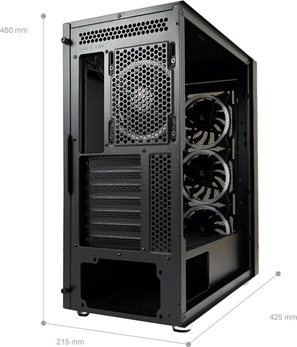 LC-Power Gaming 802B Black_Wanderer_X, schwarz, Glasfenster