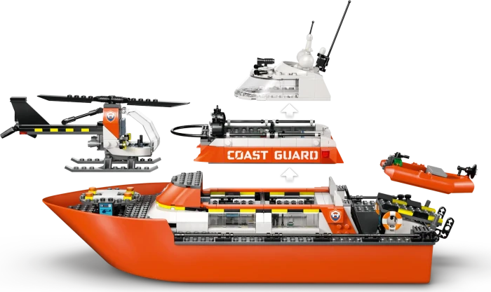 LEGO City - Rettungsboot der Küstenwache mit Hubschrauber