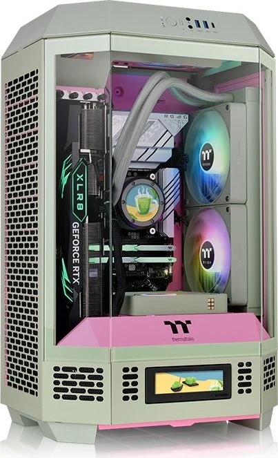 Thermaltake The Tower 300 Matcha Plum, grün, Glasfenster