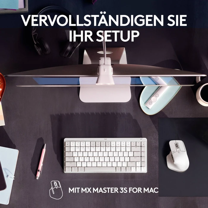 Logitech MX Mechanical Mini for Mac, Pale Grey, Logi Bolt, Kailh Choc V2 LOW PROFILE BROWN, USB/Bluetooth, CH