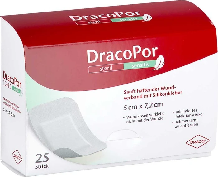 Dr. Ausbüttel DracoPor Sensitiv steriler Wundverband, 5 x 7.2cm, 25 Stück