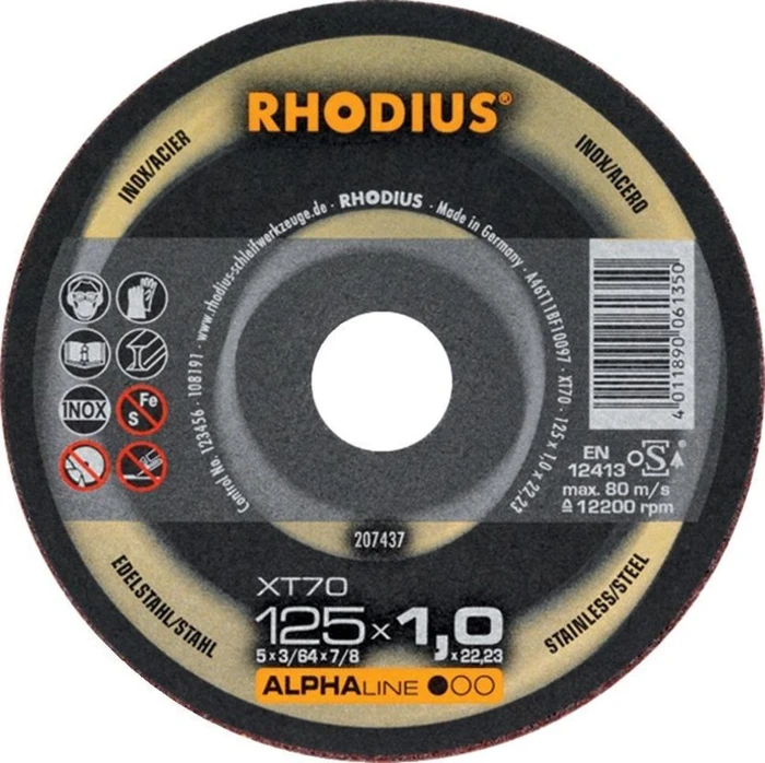 Rhodius XT70 Trennscheibe, 115x1x22.23mm, 100 Stück