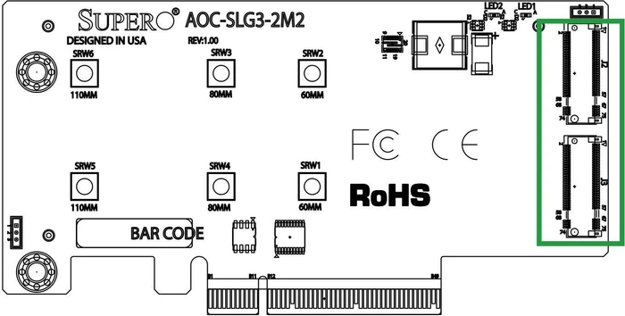 Supermicro AOC-SLG3-2M2-O