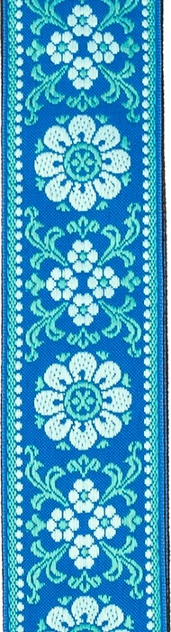 D'Addario Peace & Love Woven Guitar Strap Blue and White
