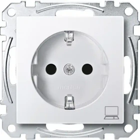 Merten System M SCHUKO-Steckdose mit Kennzeichung Computer Thermoplast edelmatt, polarweiß