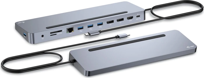 i-tec Metal Ergonomic 3x 4K Display Docking Station, inkl. 100W-Netzteil, USB-C 3.0 [Stecker]
