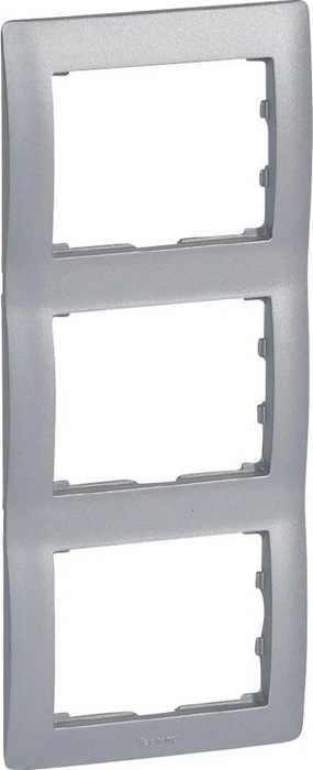 Legrand Pro21 Galea Rahmen 3-fach senkrecht, soft aluminium