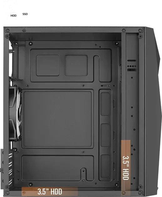 AeroCool Raider Mini V3 Black, Glasfenster