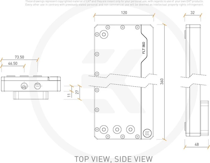 EK Water Blocks Quantum Line EK-Quantum Kinetic FLT 360 D5/DDC Body D-RGB, Acryl