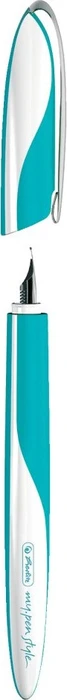 Herlitz my.pen style weiß/carribean turquoise, rechte Hand/linke Hand, mittel, Folienbox