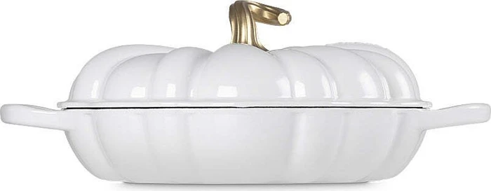 Le Creuset Gusseisen Kürbis Bräter 28cm 2.5l weiß