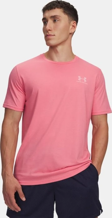 Under Armour Sportstyle Left Chest Funktionsshirt kurzarm bittersweet pink/white (Herren)