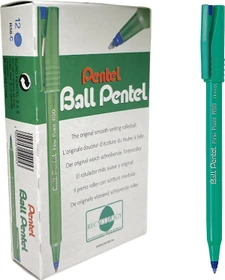 Pentel Ball Fine Point R50 0.4mm blau Tintenroller (Mine), 12er-Pack