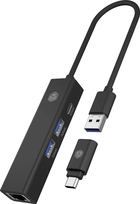 RaidSonic Icy Box IB-HUB1439-LAN Multiport-Adapter, RJ-45, USB-A 3.0 [Stecker]
