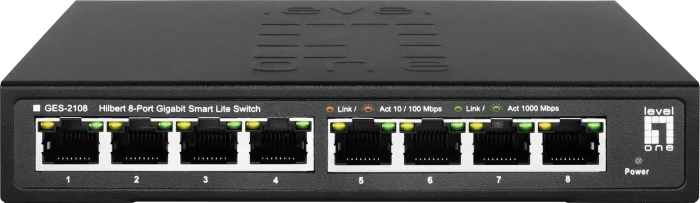 LevelOne GES Desktop Gigabit Smart Switch, 8x RJ-45