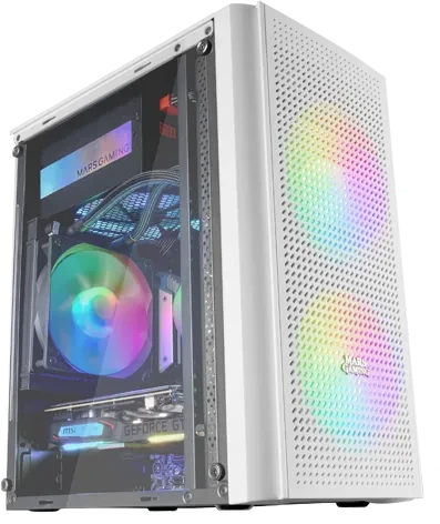 Mars Gaming MC300 White, Glasfenster