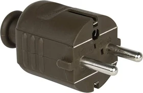 PCE Schutzkontaktstecker PP 2SL Tülle zentral IP20 braun