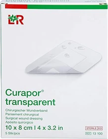 Lohmann & Rauscher Curapor transparent Wundverband steril chirurgisch, 8 x 10cm, 5 Stück