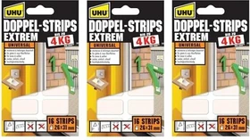 UHU Doppel-Strips extrem, Klebestreifen, 26mm/31mm, 1 Stück