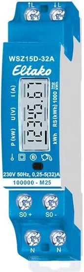 Eltako WSZ15D-32A MID Wechselstromzähler, 1-Phase, Hutschiene, Energie-/Stromzähler