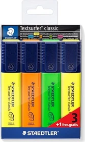 Staedtler Textsurfer classic 364 3+1 sortiert, 4er-Set, Etui