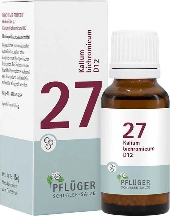 Schüßler-Salze 27 Kalium bichromicum D12 Globuli, 15g