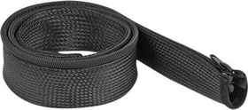 DeLOCK Geflechtschlauch mit Reißverschluss, hitzebeständig, 50mm, 1m, schwarz