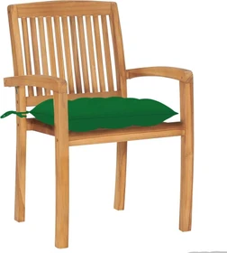 vidaXL Teak Stapelsessel grün, 2 Stück