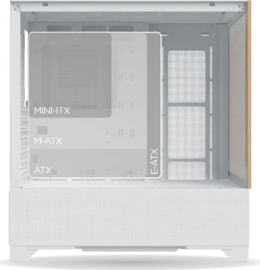 Xigmatek Endorphin WD Arctic, weiß/braun, Glasfenster