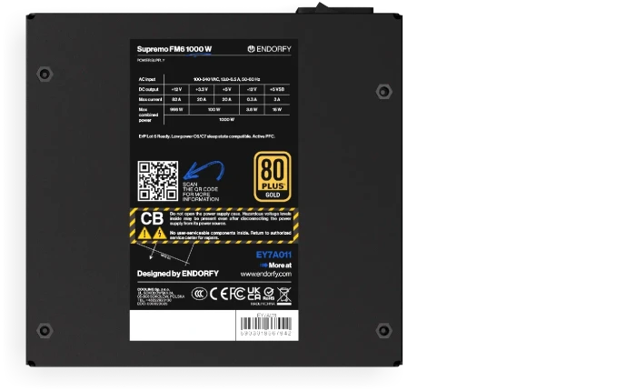 Endorfy Supremo FM6 Gold 1000W, ATX 3.1