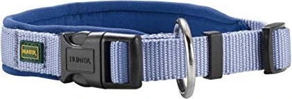 Hunter Neopren Vario Plus Halsung, Hundehalsband, Nylon, mit Neopren gepolstert, 40/2.0cm S-M, blau