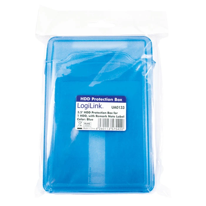 LogiLink Festplatten Schutz-Box, 3.5", blau