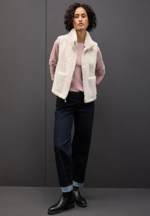 Street One Soft Melange Shirt langarm powder pink mel. (Damen)