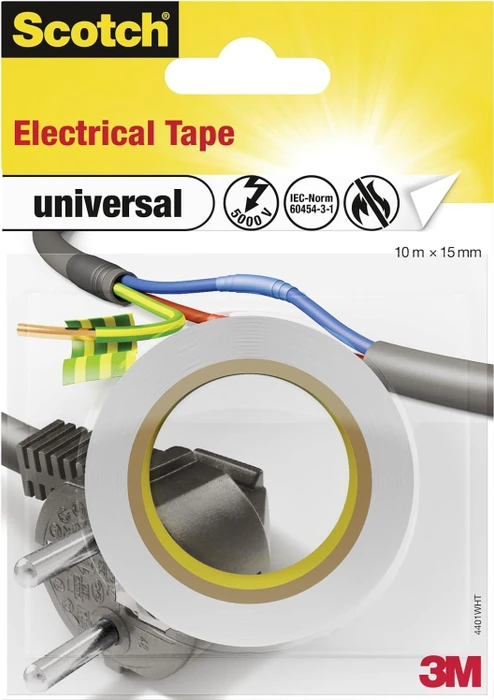 3M Scotch universal Electrical Tape weiß, Isolierband, 15mm/10m, 1 Stück