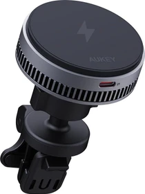 Aukey MagFusion Dash Pro Qi2 Active Cooling Wireless Charging Phone Mount grau/schwarz