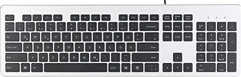 GeneralKeys Slim-Tastatur, silber/schwarz, USB, DE