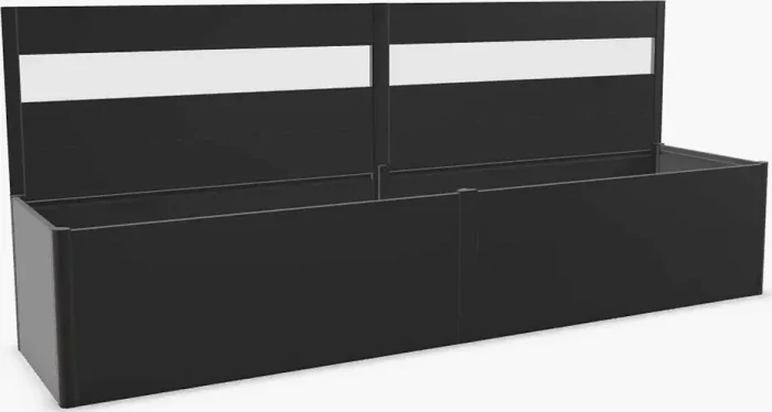 Biohort Sichtschutz mit Lichtpaneel 399x4x91cm für Hochbeet dunkelgrau-metallic