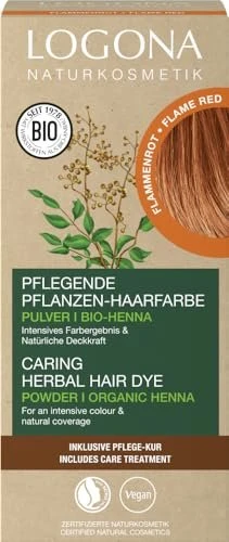 Logona Pflanzenhaarfarbe-Pulver flammenrot, 100g