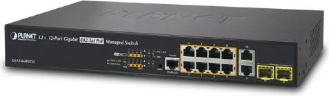Planet GS-5220 Desktop Gigabit Managed Switch, 10x RJ-45, 2x SFP, 240W PoE+