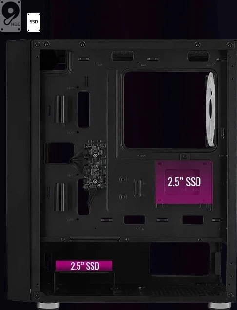 AeroCool Graphite, Lüfter LED RGB, Glasfenster