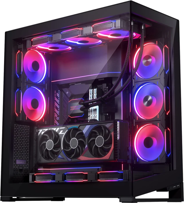 Phanteks NV9 Satin Black, schwarz, Glasfenster
