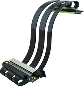 Glotrends Dual Reverse Riser Cable, gewinkelt, PCIe 5.0, 185mm, schwarz