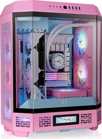 Thermaltake The Tower 600 Bubble Pink, rosa/schwarz, Glasfenster