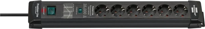 Brennenstuhl Premium-Line 26000A, Überspannungsschutz, 6-fach, 1.8m, schwarz